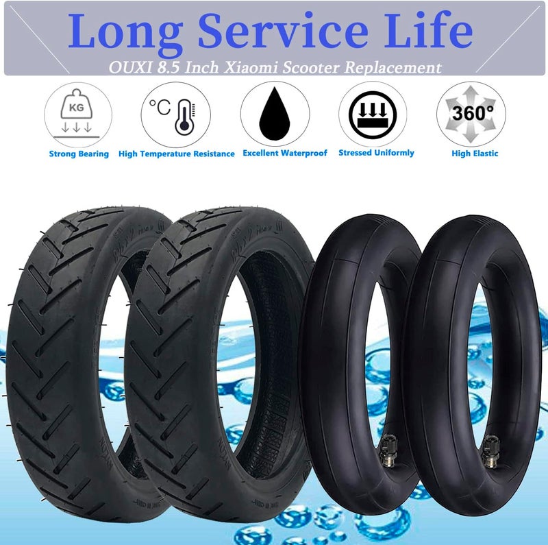Cooryda 8.5'' Tire&Tube,8 1/2×2 Electric Scooter Tire Replacement Wheels for Gotrax Gxl V2/Xiaomi M365,8.5x2 Spare Wheel Tires for Front Rear Replacement Tires Durable Butyl Rubber Tire（2inner+2outer） - Image 3